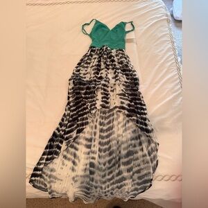 Necessary Clothing Teal and Black High Low Dress